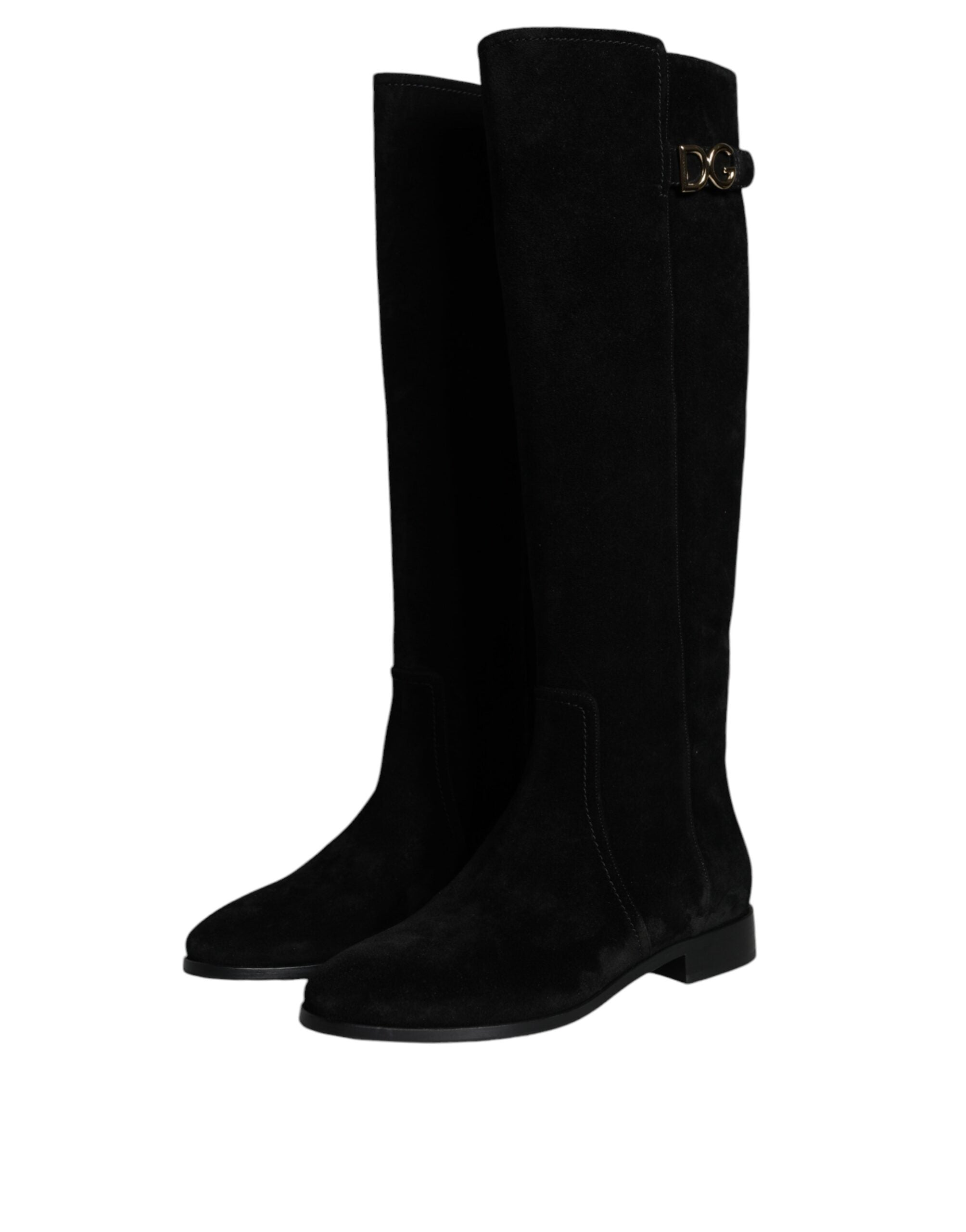 Dolce & Gabbana Black Suede Leather Knee High Boots Shoes -   -  Dolce & Gabbana. Dolce & Gabbana Black Suede Leather Knee High Boots Shoes -   -  Dolce & Gabbana.