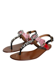 Dolce & Gabbana Multicolor Crystal Sandals Flip Flops Shoes -   -  Dolce & Gabbana.