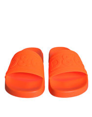Dolce & Gabbana Orange Rubber Slides Sandals Beachwear Shoes -   -  Dolce & Gabbana.