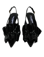 Dolce & Gabbana Black Patent Leather Heels Slingback Shoes -   -  Dolce & Gabbana.