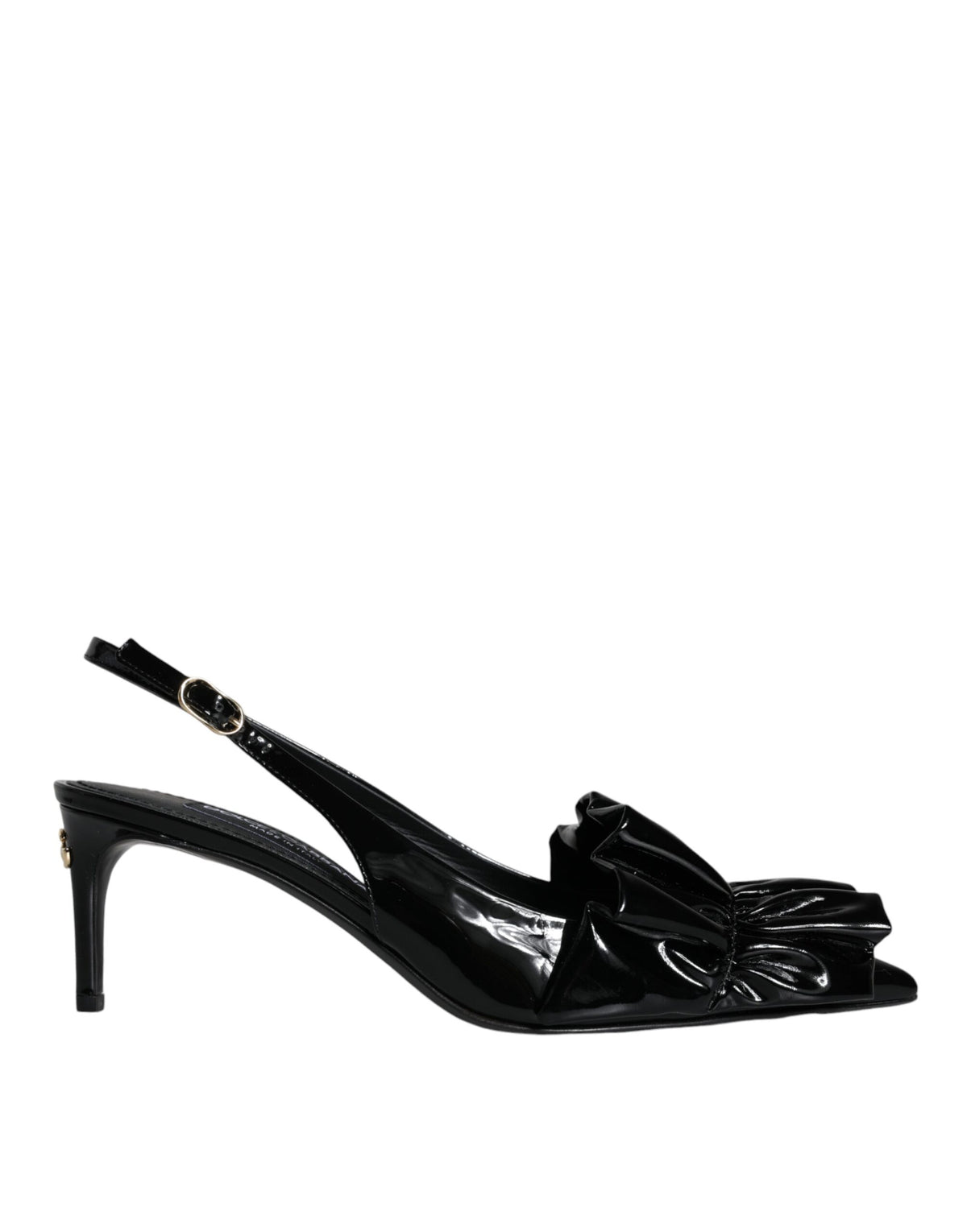 Dolce & Gabbana Black Patent Leather Heels Slingback Shoes -   -  Dolce & Gabbana.