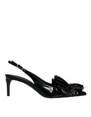 Dolce & Gabbana Black Patent Leather Heels Slingback Shoes -   -  Dolce & Gabbana.