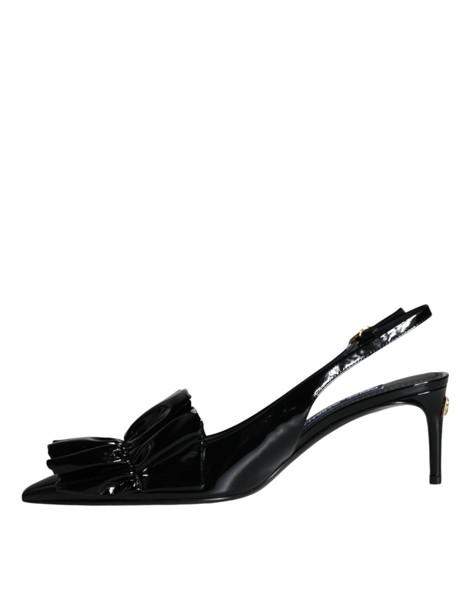Dolce & Gabbana Black Patent Leather Heels Slingback Shoes -   -  Dolce & Gabbana. Dolce & Gabbana Black Patent Leather Heels Slingback Shoes -   -  Dolce & Gabbana.