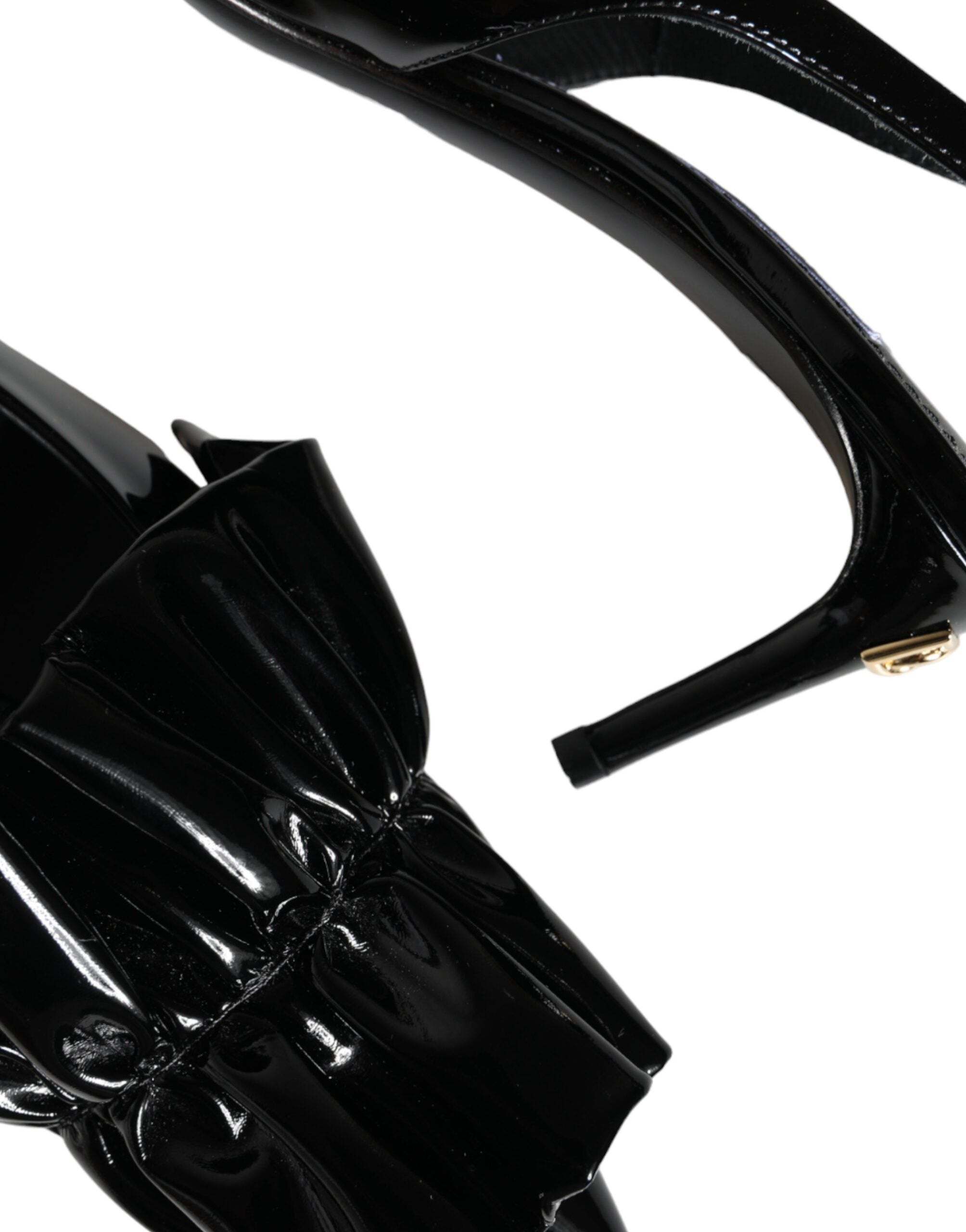 Dolce & Gabbana Black Patent Leather Heels Slingback Shoes -   -  Dolce & Gabbana. Dolce & Gabbana Black Patent Leather Heels Slingback Shoes -   -  Dolce & Gabbana.