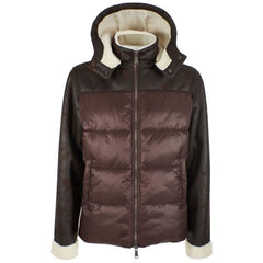 Yes Zee Brown Nylon Men's Quilted Jacket -   -  Yes Zee.