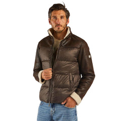 Yes Zee Brown Nylon Men's Quilted Jacket -   -  Yes Zee.