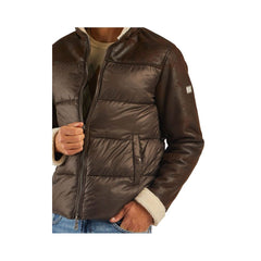 Yes Zee Brown Nylon Men's Quilted Jacket -   -  Yes Zee.