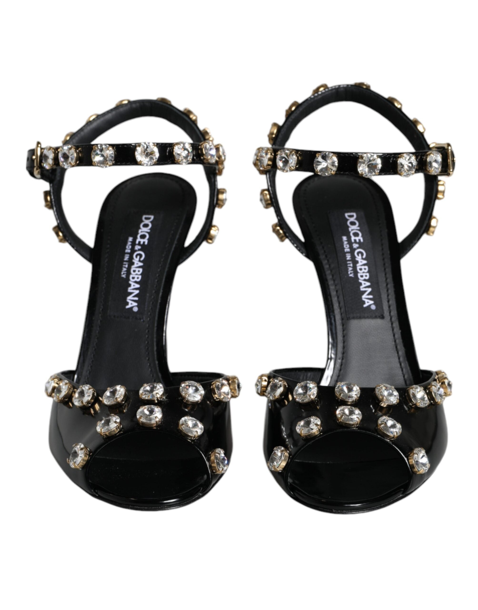 Dolce & Gabbana Black Leather Crystal Ankle Strap Sandals Shoes -   -  Dolce & Gabbana. Dolce & Gabbana Black Leather Crystal Ankle Strap Sandals Shoes -   -  Dolce & Gabbana.