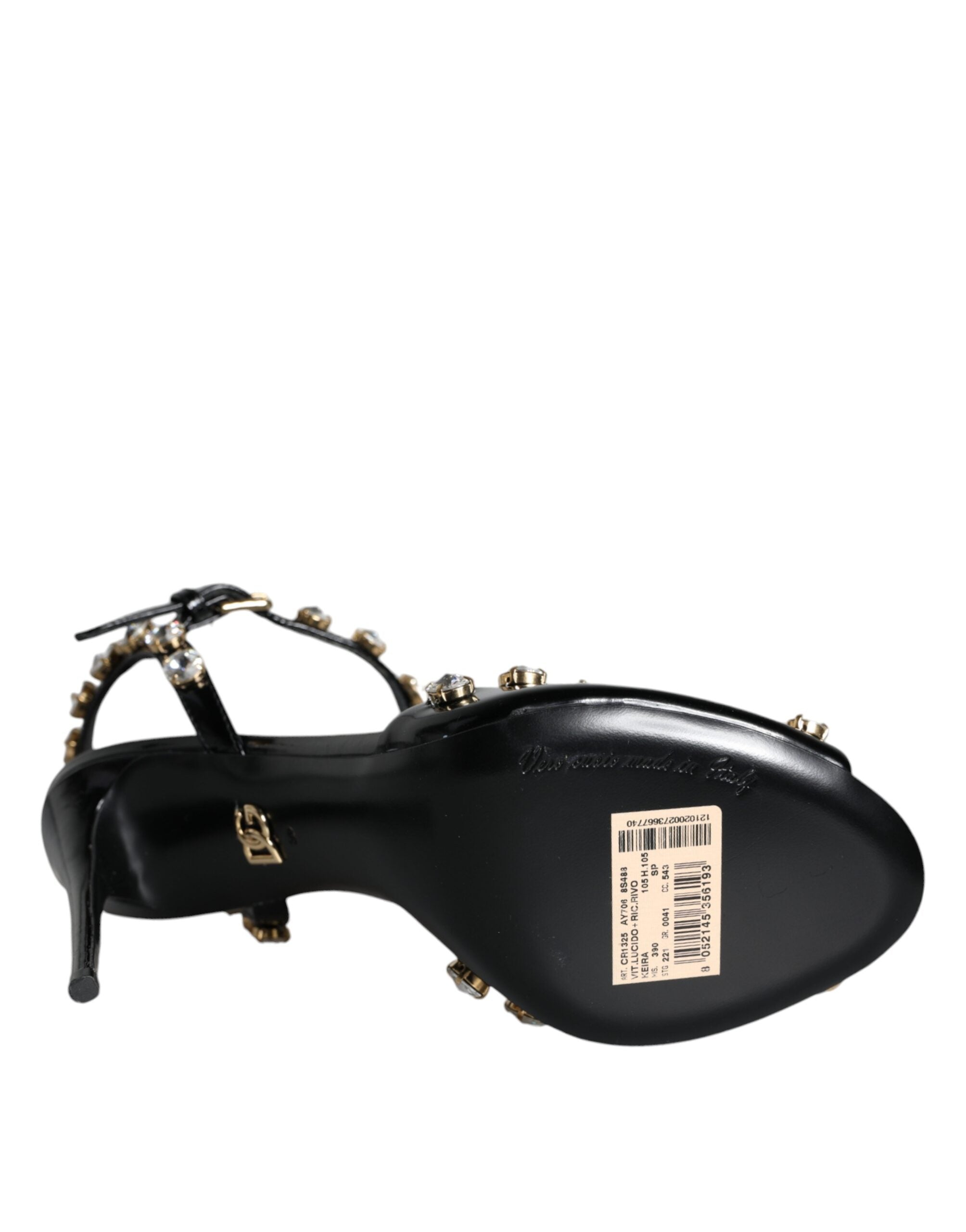 Dolce & Gabbana Black Leather Crystal Ankle Strap Sandals Shoes -   -  Dolce & Gabbana. Dolce & Gabbana Black Leather Crystal Ankle Strap Sandals Shoes -   -  Dolce & Gabbana.