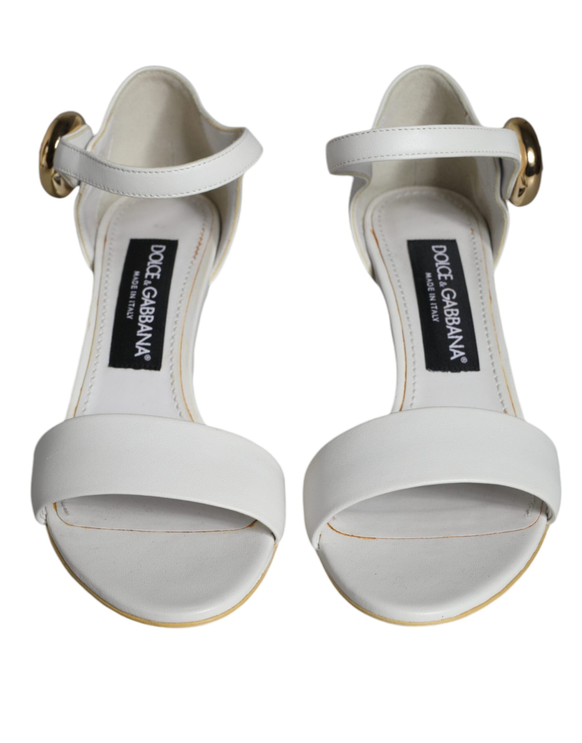Dolce & Gabbana White Leather Heels Keira Sandals Shoes -   -  Dolce & Gabbana. Dolce & Gabbana White Leather Heels Keira Sandals Shoes -   -  Dolce & Gabbana.