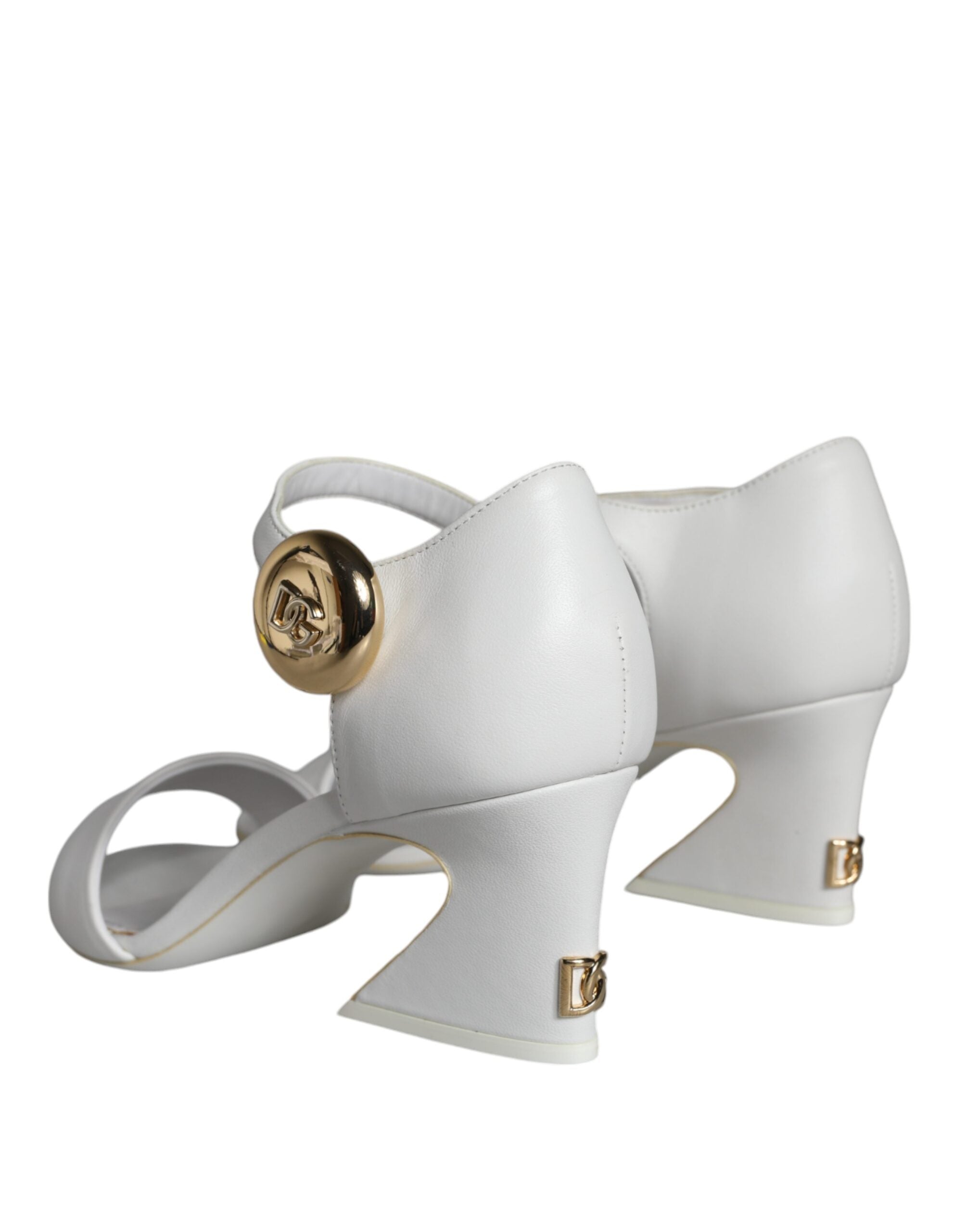 Dolce & Gabbana White Leather Heels Keira Sandals Shoes -   -  Dolce & Gabbana. Dolce & Gabbana White Leather Heels Keira Sandals Shoes -   -  Dolce & Gabbana.