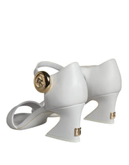Dolce & Gabbana White Leather Heels Keira Sandals Shoes -   -  Dolce & Gabbana.