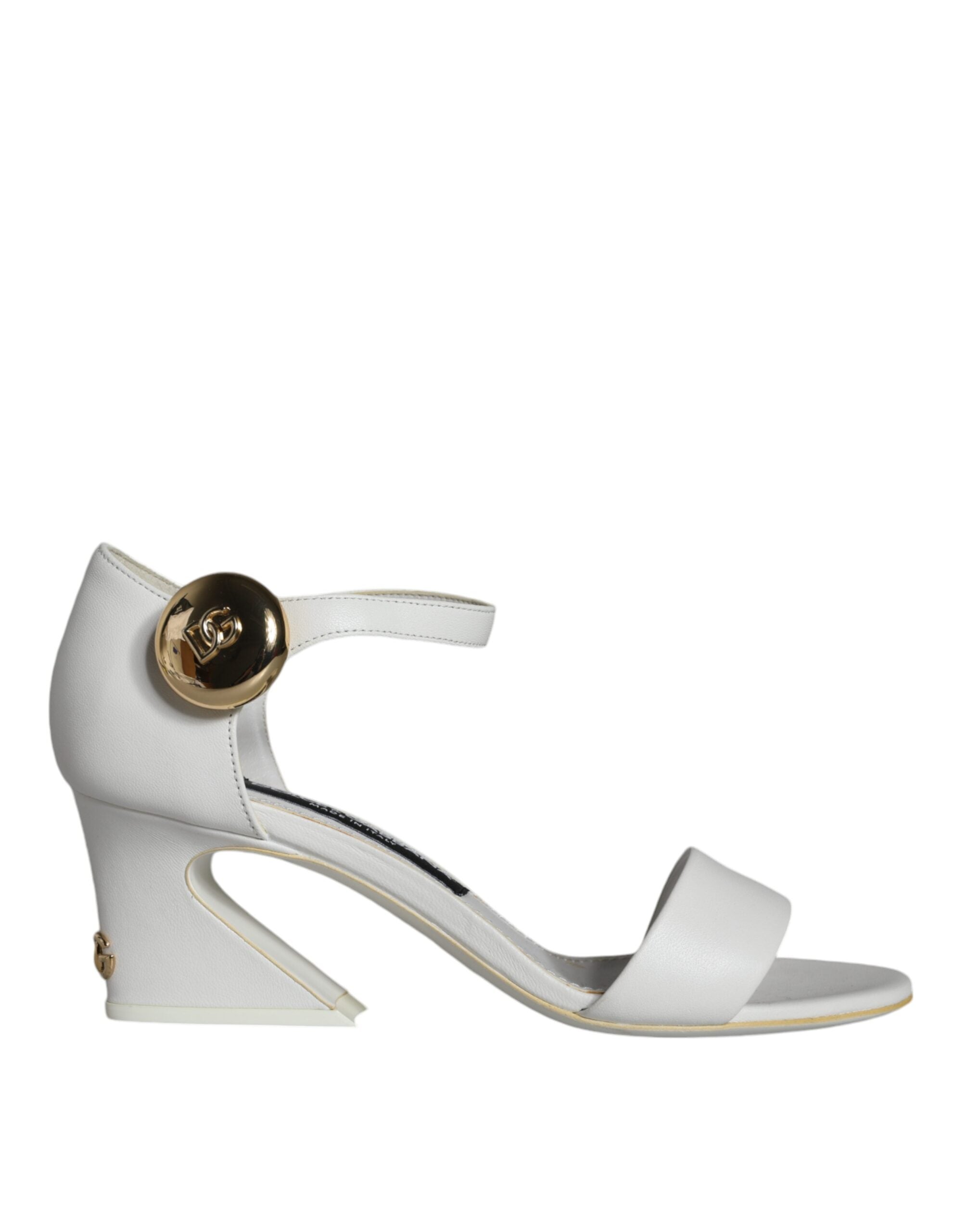 Dolce & Gabbana White Leather Heels Keira Sandals Shoes -   -  Dolce & Gabbana.