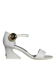 Dolce & Gabbana White Leather Heels Keira Sandals Shoes -   -  Dolce & Gabbana.