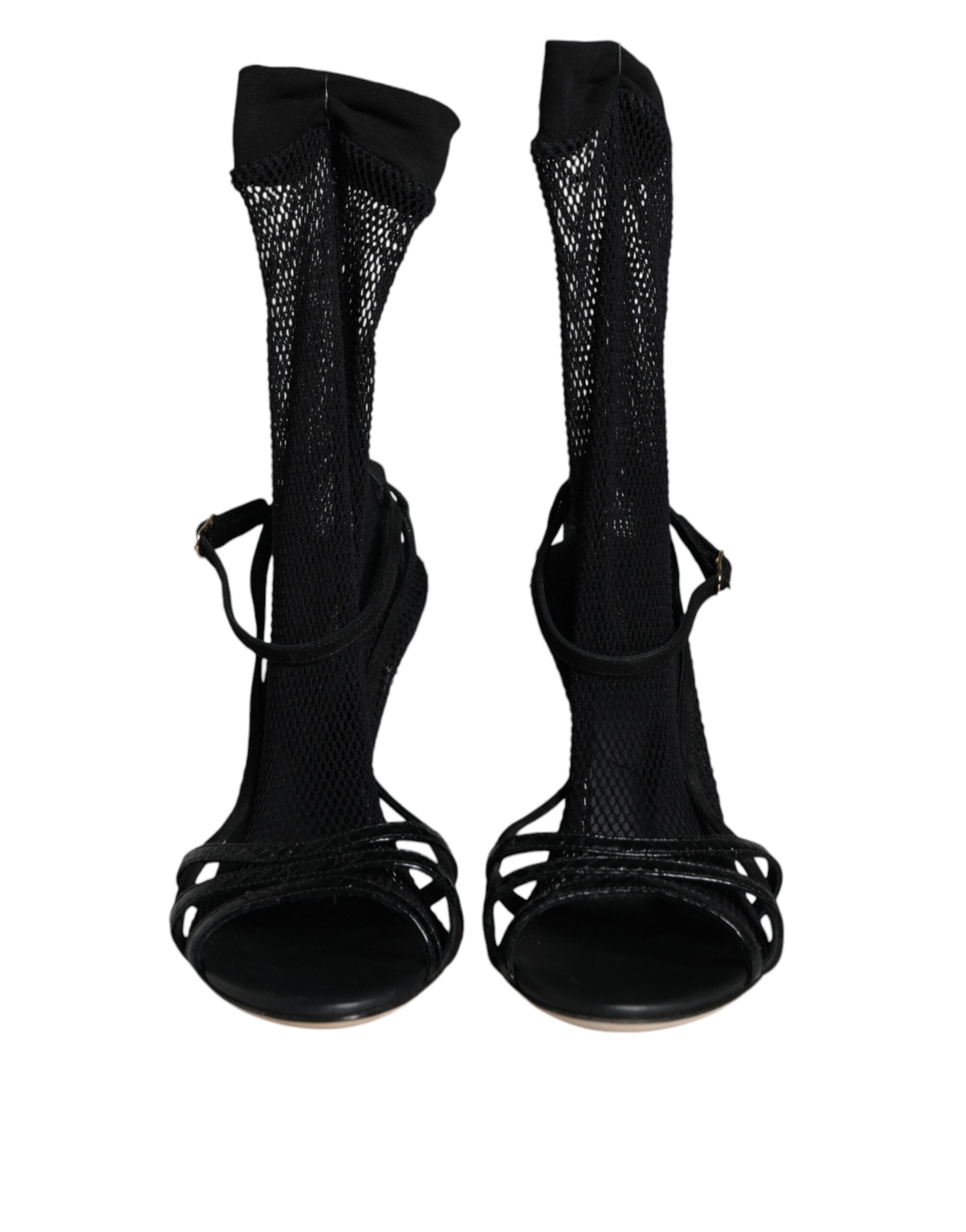 Dolce & Gabbana Black Mesh Stiletto Heels Sandals Shoes -   -  Dolce & Gabbana. Dolce & Gabbana Black Mesh Stiletto Heels Sandals Shoes -   -  Dolce & Gabbana.