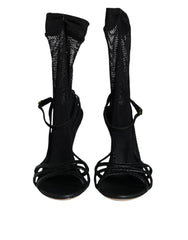 Dolce & Gabbana Black Mesh Stiletto Heels Sandals Shoes -   -  Dolce & Gabbana.