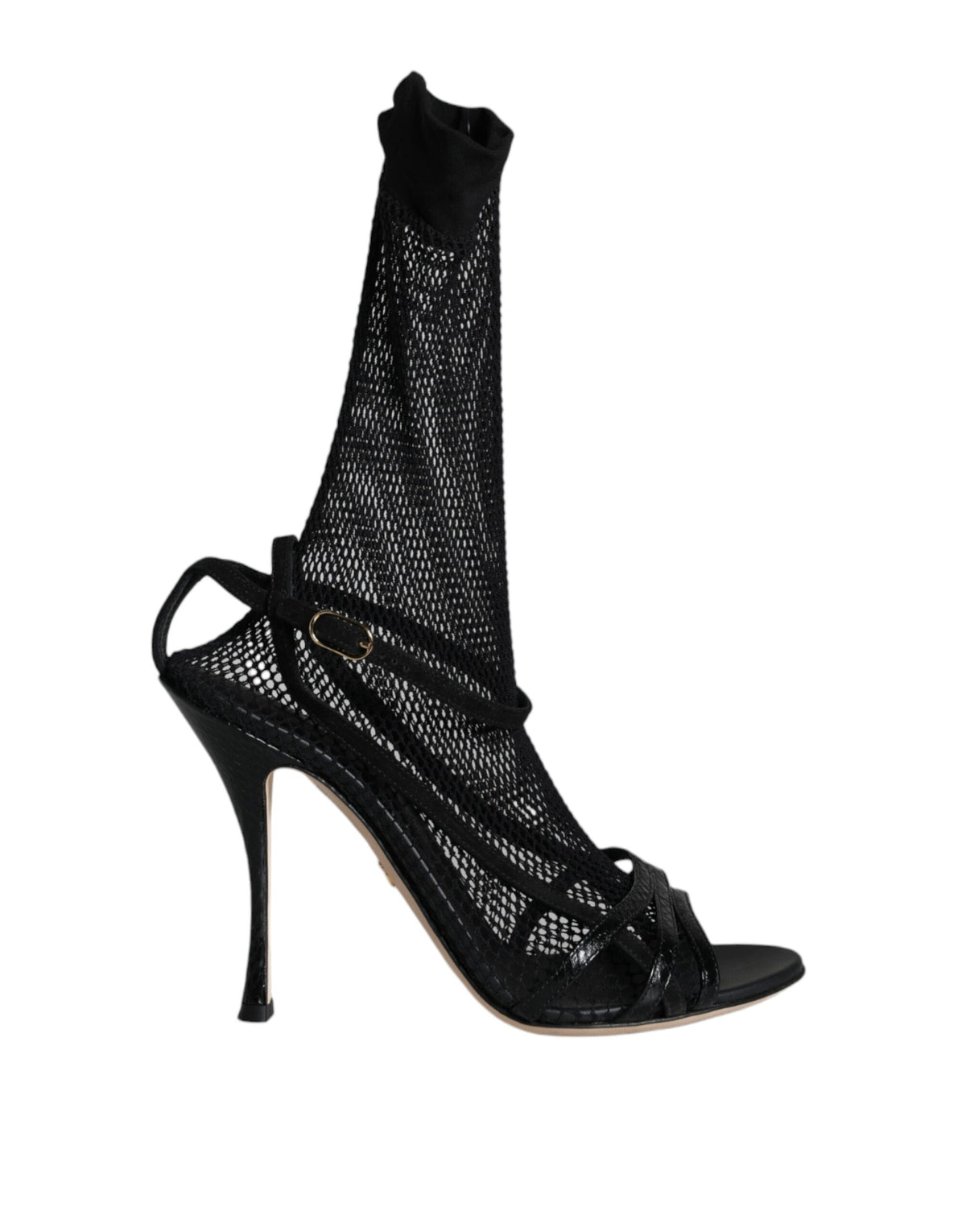 Dolce & Gabbana Black Mesh Stiletto Heels Sandals Shoes -   -  Dolce & Gabbana.