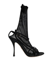 Dolce & Gabbana Black Mesh Stiletto Heels Sandals Shoes -   -  Dolce & Gabbana.