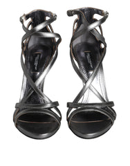 Dolce & Gabbana Silver Keira Leather Heels Sandals Shoes -   -  Dolce & Gabbana.