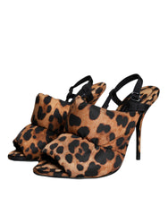 Dolce & Gabbana Brown Leopard Keira Slingback Sandals Shoes -   -  Dolce & Gabbana.