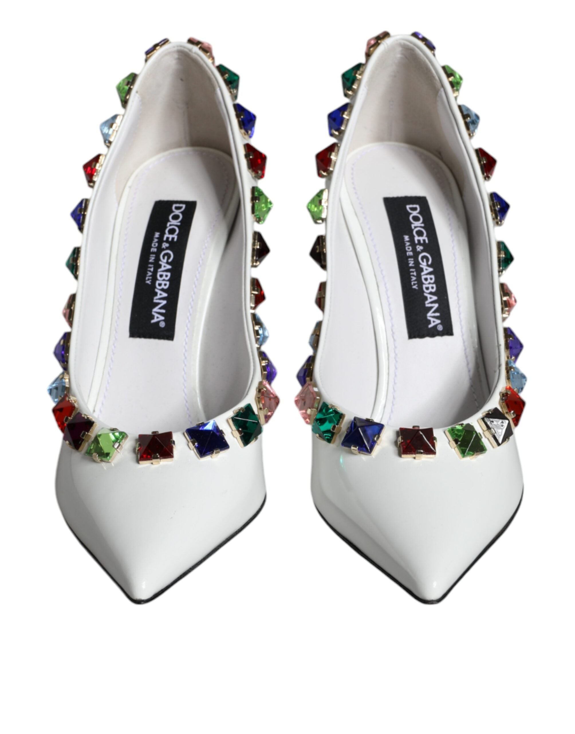 Dolce & Gabbana White Crystals Leather High Heels Pumps Shoes -   -  Dolce & Gabbana. Dolce & Gabbana White Crystals Leather High Heels Pumps Shoes -   -  Dolce & Gabbana.