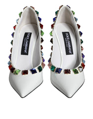 Dolce & Gabbana White Crystals Leather High Heels Pumps Shoes -   -  Dolce & Gabbana.