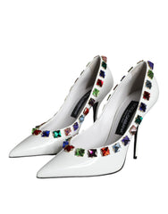 Dolce & Gabbana White Crystals Leather High Heels Pumps Shoes -   -  Dolce & Gabbana.