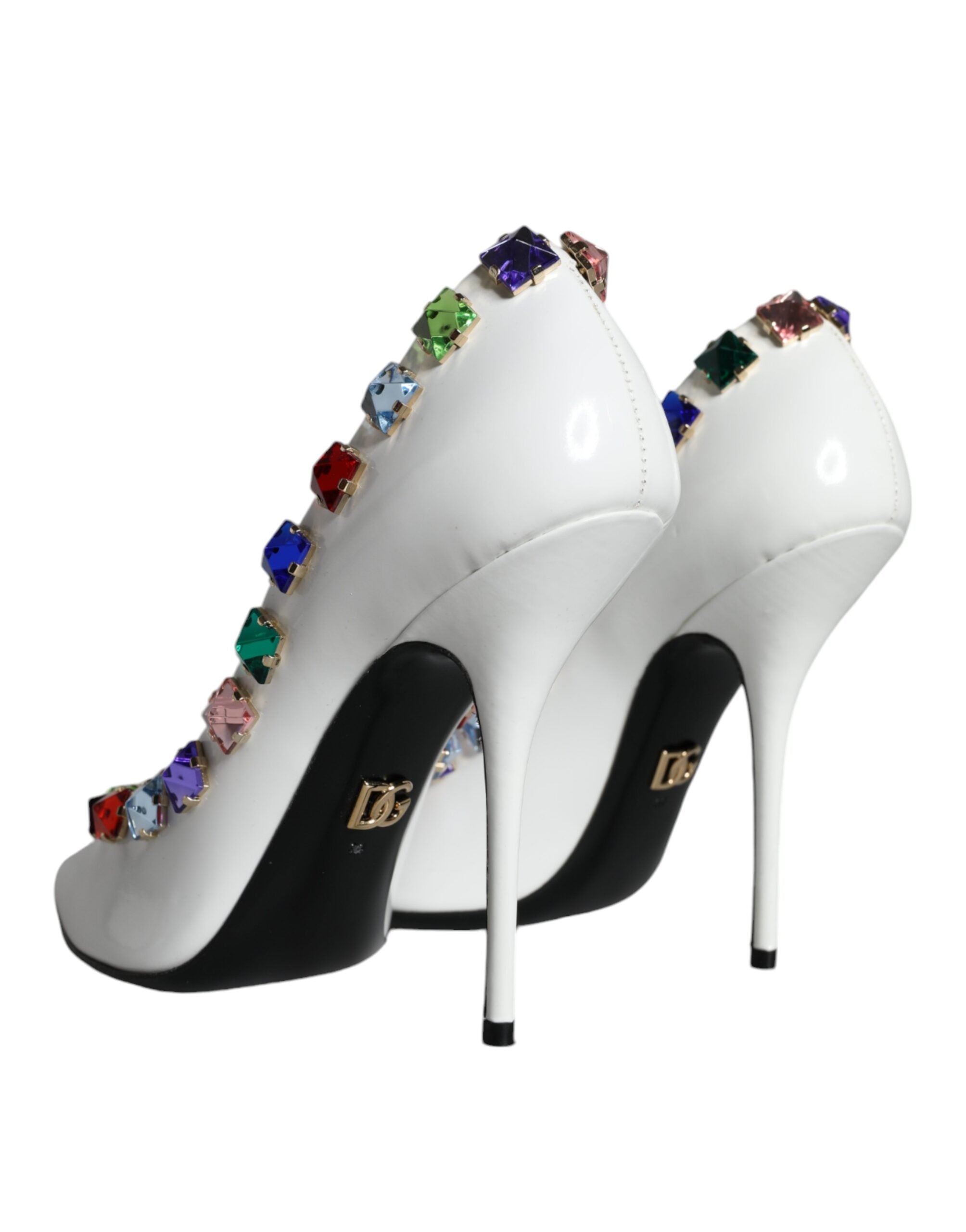 Dolce & Gabbana White Crystals Leather High Heels Pumps Shoes -   -  Dolce & Gabbana. Dolce & Gabbana White Crystals Leather High Heels Pumps Shoes -   -  Dolce & Gabbana.