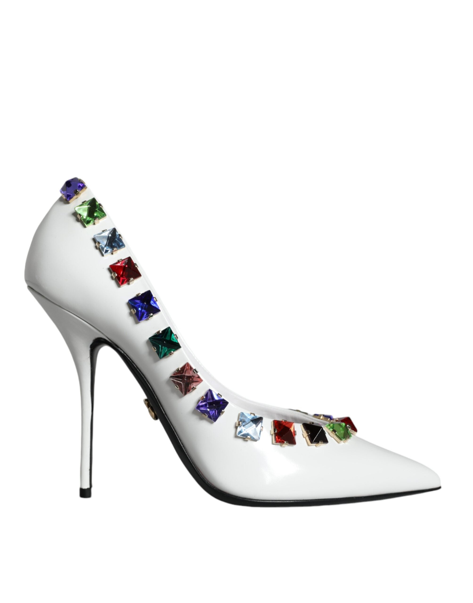 Dolce & Gabbana White Crystals Leather High Heels Pumps Shoes -   -  Dolce & Gabbana.