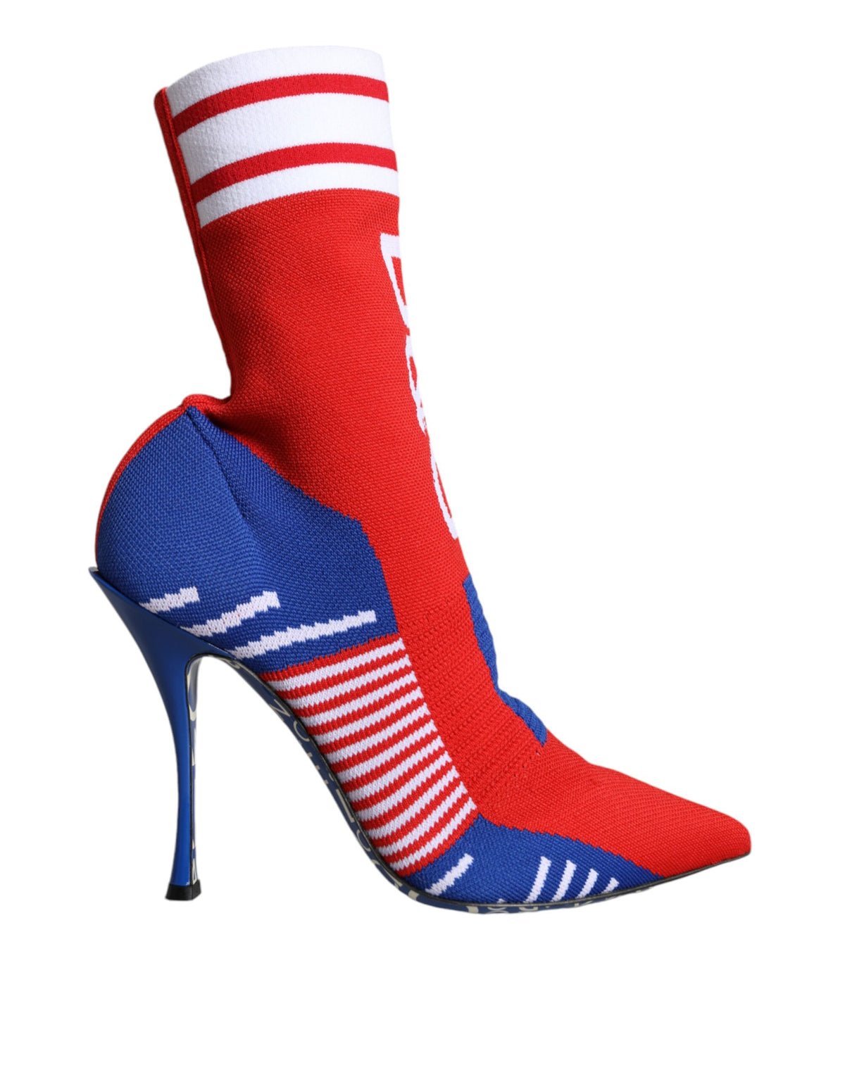 Dolce & Gabbana Red Blue Stretch Sock Style Ankle Boots Logo Shoes -   -  Dolce & Gabbana.