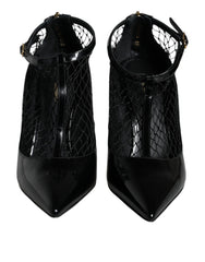 Dolce & Gabbana Black Mesh Patent Leather Heels Pumps Shoes -   -  Dolce & Gabbana.