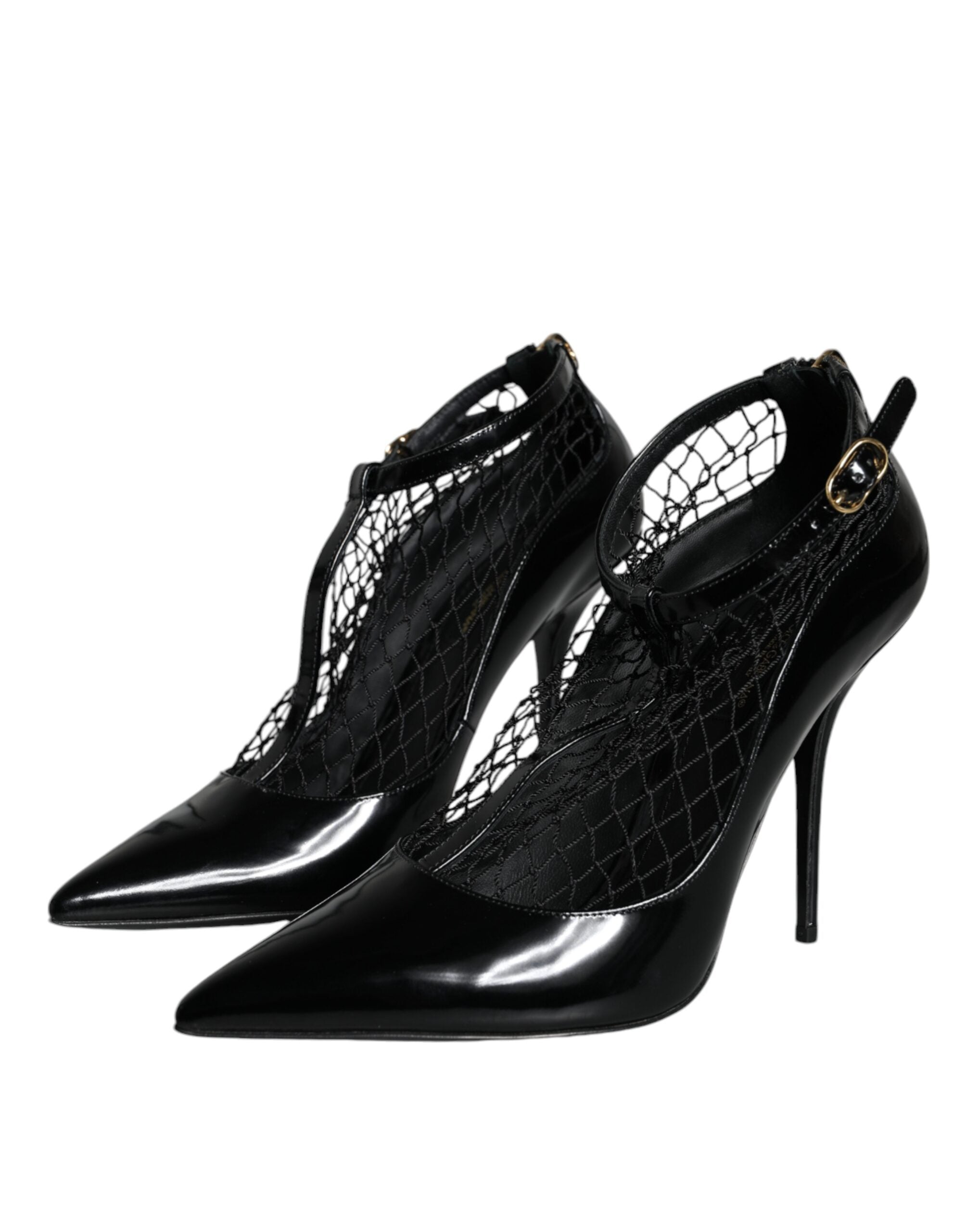 Dolce & Gabbana Black Mesh Patent Leather Heels Pumps Shoes -   -  Dolce & Gabbana. Dolce & Gabbana Black Mesh Patent Leather Heels Pumps Shoes -   -  Dolce & Gabbana.