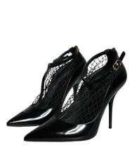Dolce & Gabbana Black Mesh Patent Leather Heels Pumps Shoes -   -  Dolce & Gabbana.