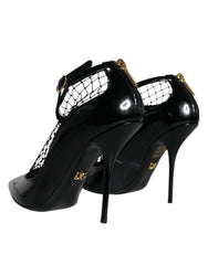 Dolce & Gabbana Black Mesh Patent Leather Heels Pumps Shoes -   -  Dolce & Gabbana.