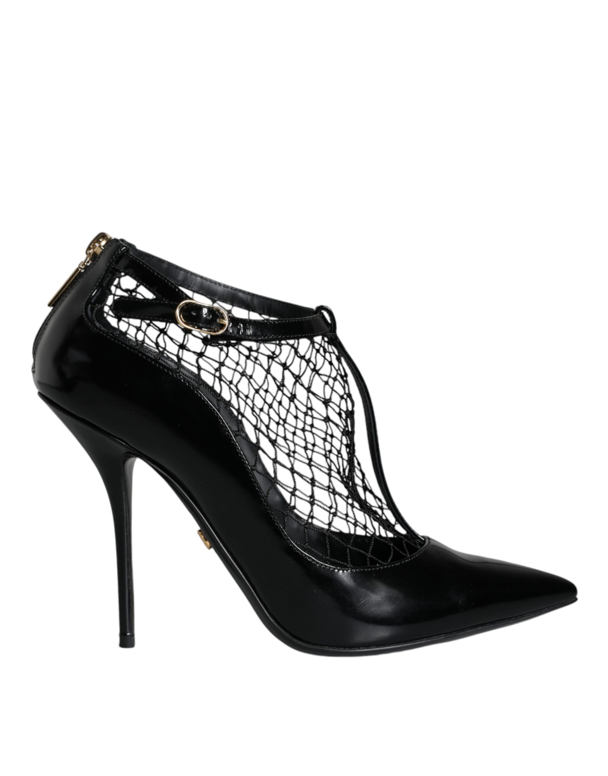 Dolce & Gabbana Black Mesh Patent Leather Heels Pumps Shoes -   -  Dolce & Gabbana.