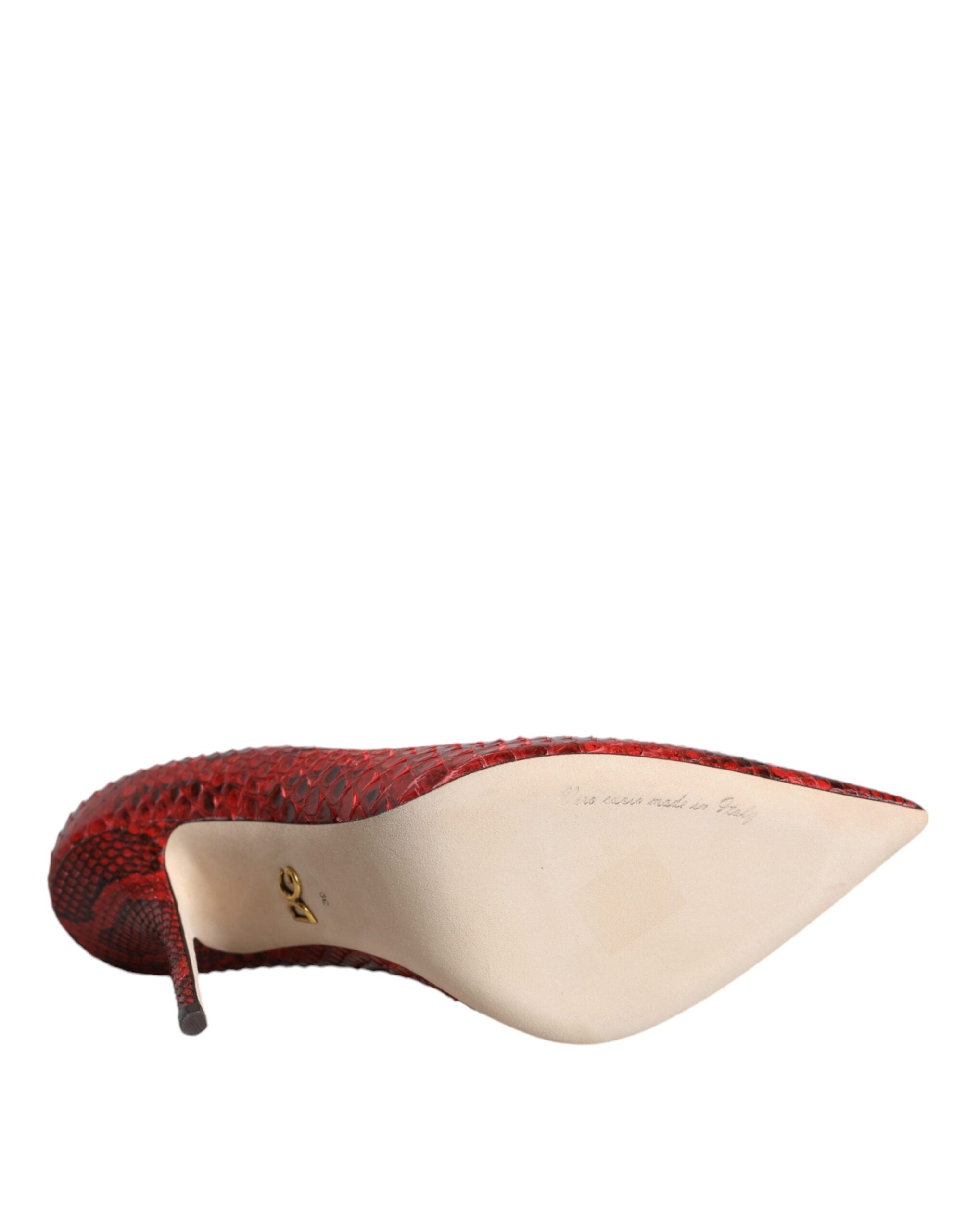 Dolce & Gabbana Red Leather Stiletto High Heels Pumps Shoes -   -  Dolce & Gabbana. Dolce & Gabbana Red Leather Stiletto High Heels Pumps Shoes -   -  Dolce & Gabbana.