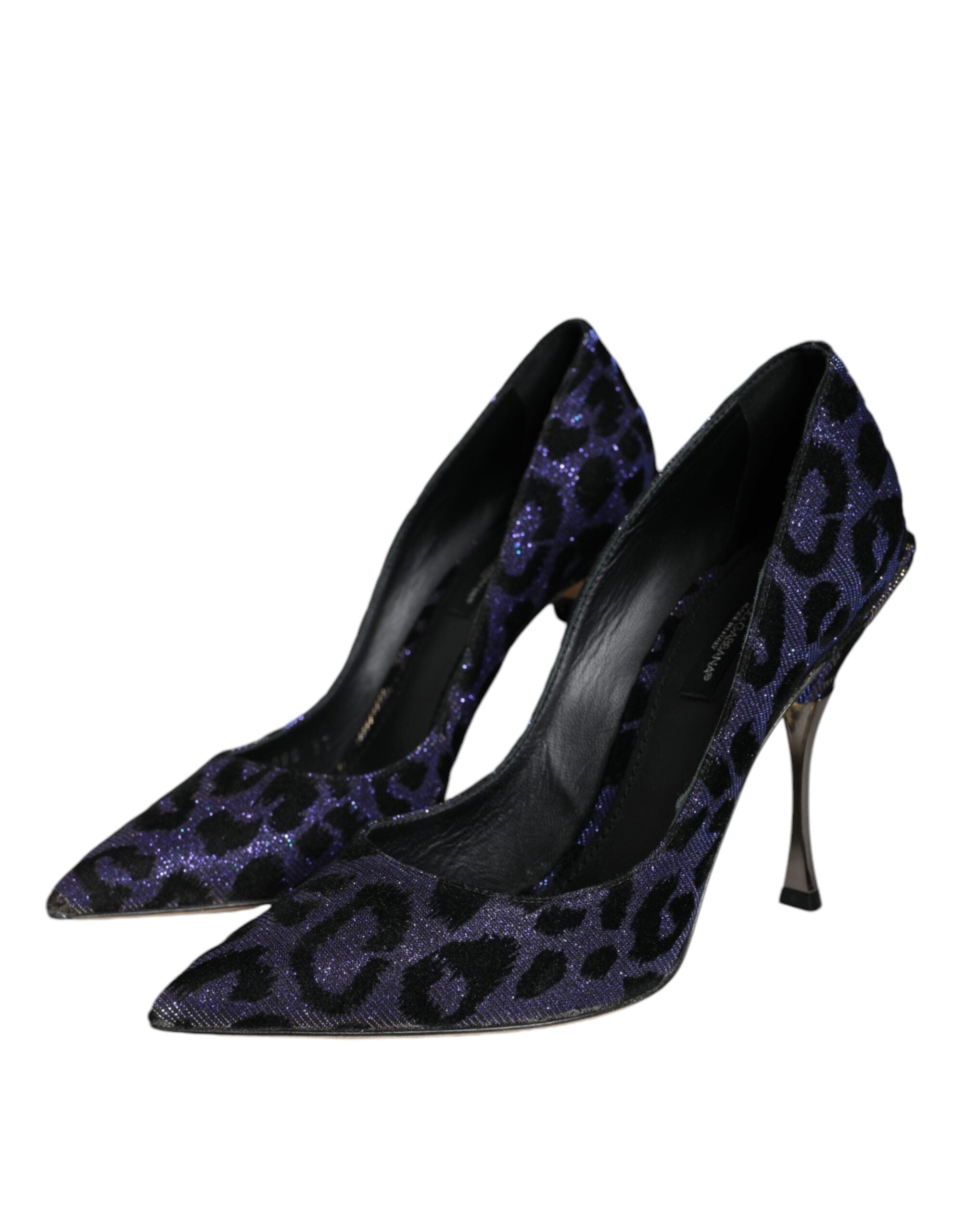 Dolce & Gabbana Violet Leopard Lurex High Heels Pumps Shoes -   -  Dolce & Gabbana. Dolce & Gabbana Violet Leopard Lurex High Heels Pumps Shoes -   -  Dolce & Gabbana.