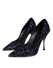 Dolce & Gabbana Violet Leopard Lurex High Heels Pumps Shoes -   -  Dolce & Gabbana.
