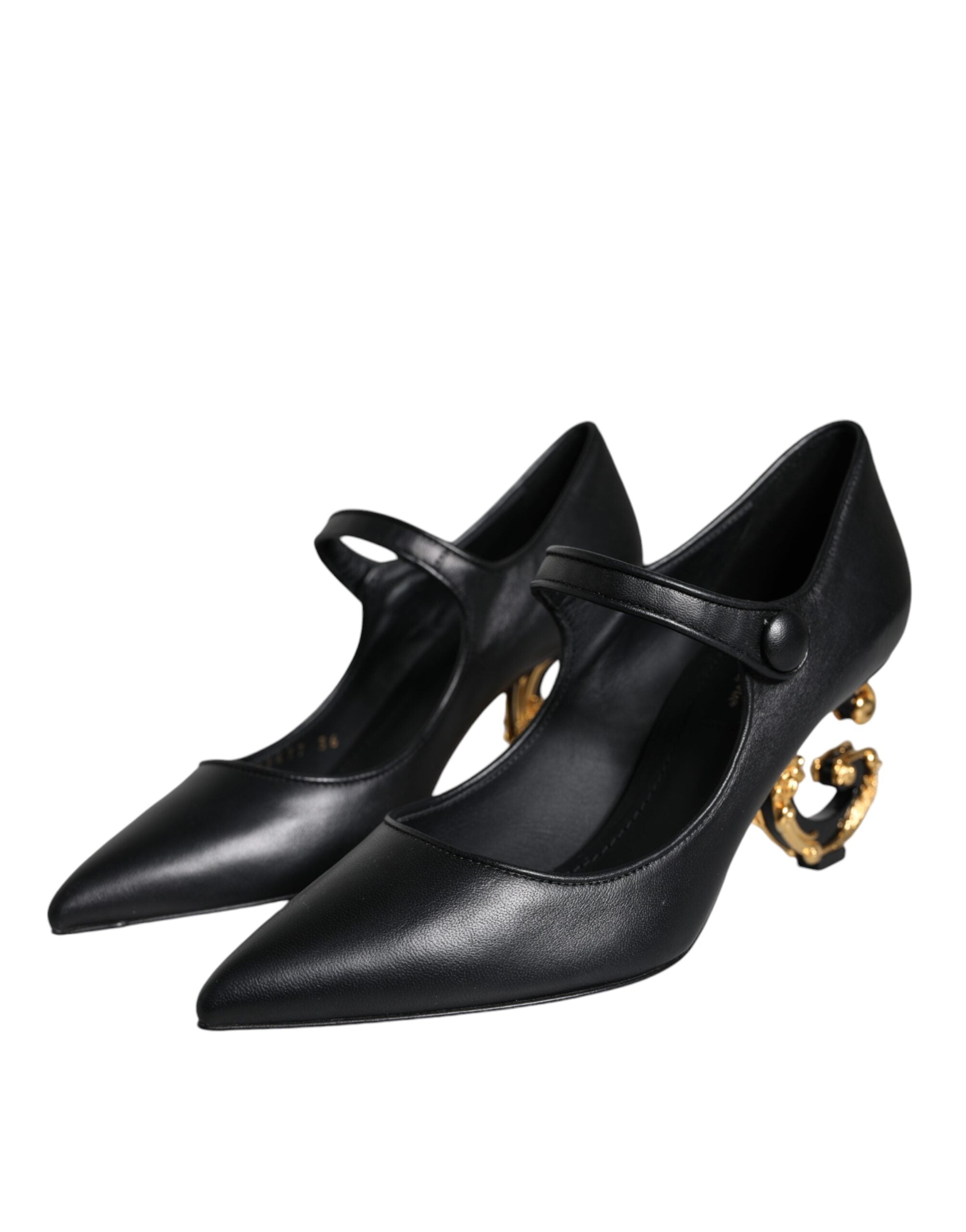 Dolce & Gabbana Black Leather Logo Heels Mary Janes Pumps Shoes -   -  Dolce & Gabbana. Dolce & Gabbana Black Leather Logo Heels Mary Janes Pumps Shoes -   -  Dolce & Gabbana.