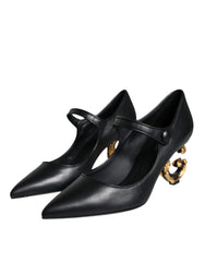 Dolce & Gabbana Black Leather Logo Heels Mary Janes Pumps Shoes -   -  Dolce & Gabbana.