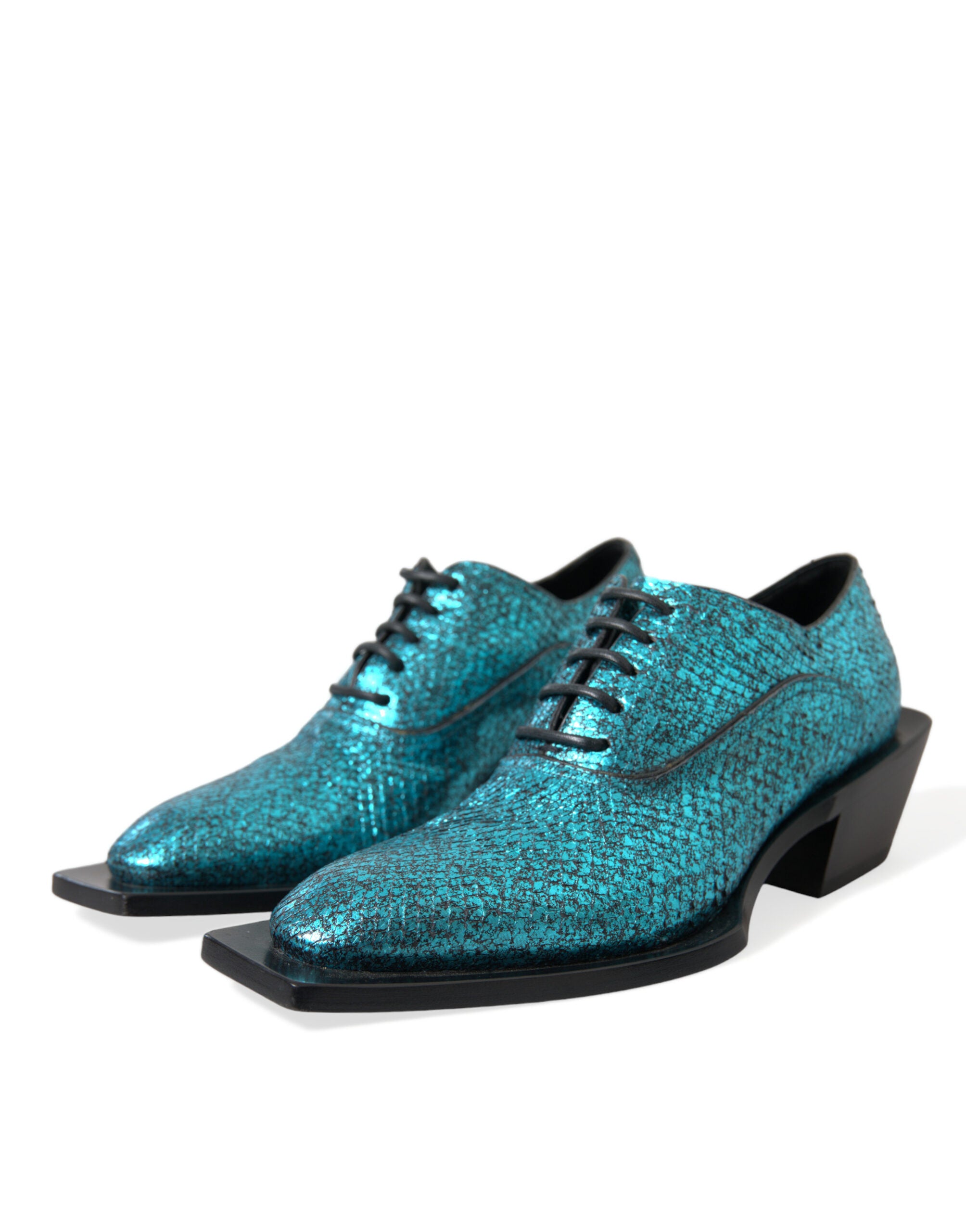 Dolce & Gabbana Blue Leather Derby Block Heels Dress Shoes -   -  Dolce & Gabbana. Dolce & Gabbana Blue Leather Derby Block Heels Dress Shoes -   -  Dolce & Gabbana.