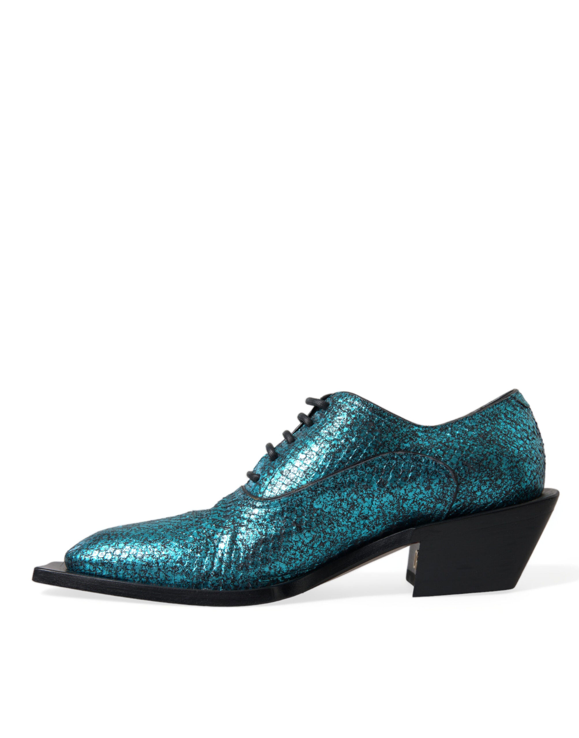 Dolce & Gabbana Blue Leather Derby Block Heels Dress Shoes -   -  Dolce & Gabbana. Dolce & Gabbana Blue Leather Derby Block Heels Dress Shoes -   -  Dolce & Gabbana.