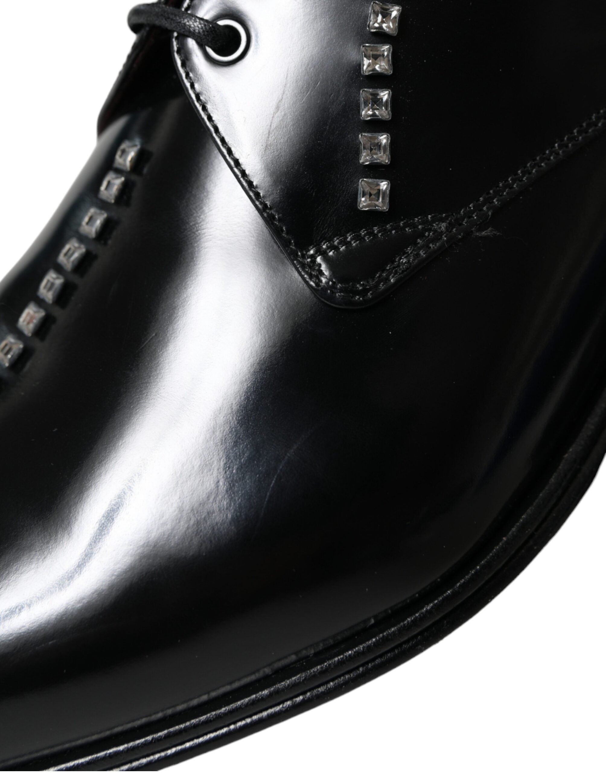Dolce & Gabbana Black Leather Crystal Dress Formal Shoes -   -  Dolce & Gabbana. Dolce & Gabbana Black Leather Crystal Dress Formal Shoes -   -  Dolce & Gabbana.