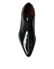 Dolce & Gabbana Black Leather Crystal Dress Formal Shoes -   -  Dolce & Gabbana.