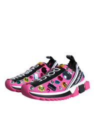Dolce & Gabbana Pink Sorrento Crystals Low Top Sneakers Shoes -   -  Dolce & Gabbana.