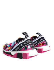 Dolce & Gabbana Pink Sorrento Crystals Low Top Sneakers Shoes -   -  Dolce & Gabbana.