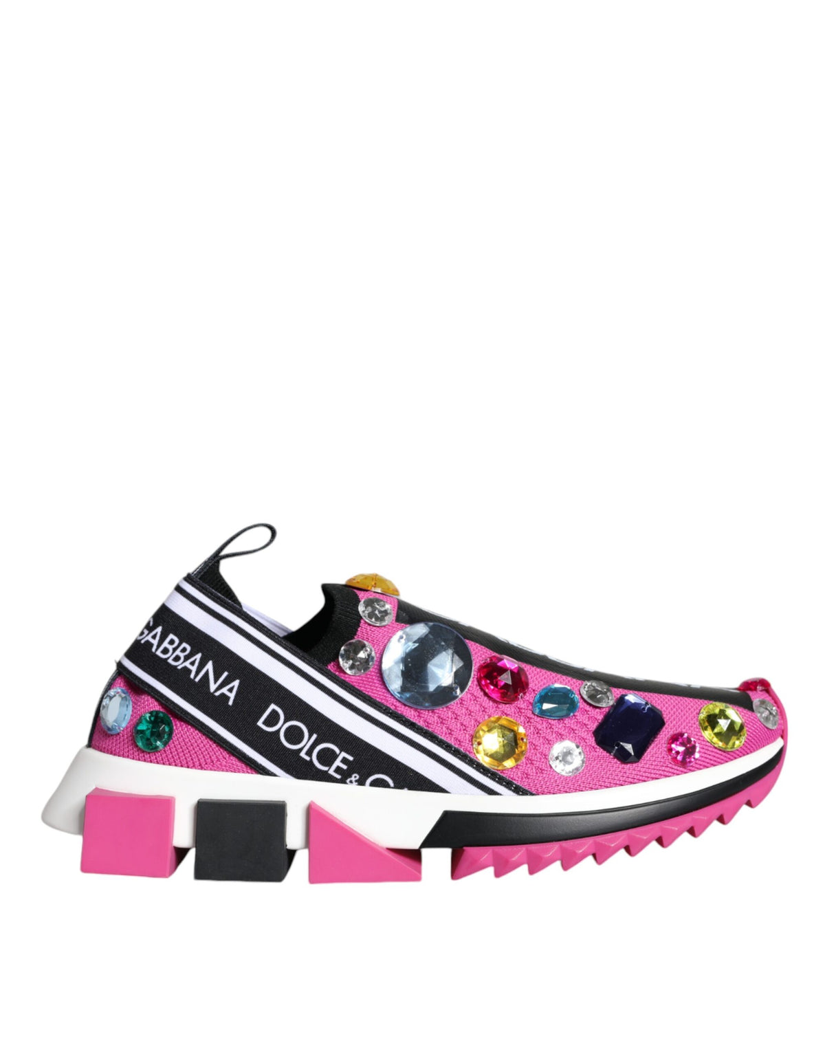 Dolce & Gabbana Pink Sorrento Crystals Low Top Sneakers Shoes -   -  Dolce & Gabbana.