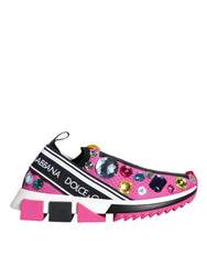 Dolce & Gabbana Pink Sorrento Crystals Low Top Sneakers Shoes -   -  Dolce & Gabbana.
