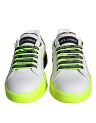 Dolce & Gabbana White Leather Portofino Low Top Sneakers Shoes -   -  Dolce & Gabbana.