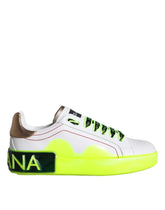 Dolce & Gabbana White Leather Portofino Low Top Sneakers Shoes -   -  Dolce & Gabbana.
